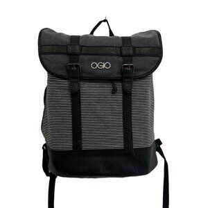 OGIO Laptop Backpack Denim Stripe with Black Leather